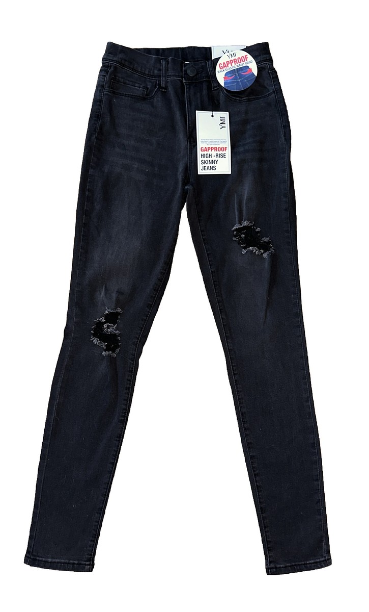 YMI Black Ripped Jeans Women’s Size (Medium) Gap-Proof High Rise Skinny  Jeans