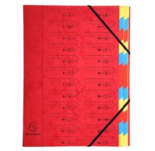 [54245E] EXACOMPTA Trieur Agrafé Carte Lustrée avec Élastiques 24 Compartimen...