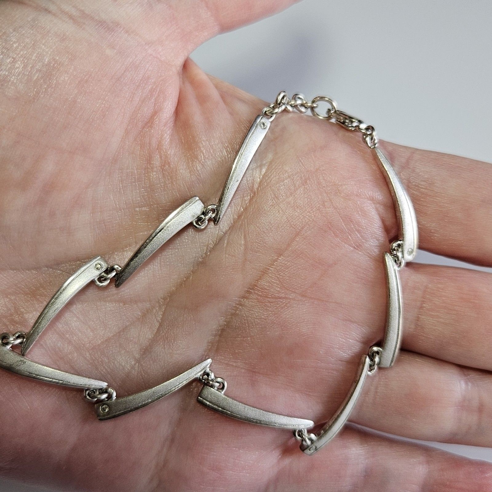 Sterling Silver Diamond Accent Rectangular Bracel… - image 2