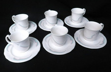 1986 Vintage Royal Albert Aurora Teacups with Horizon Saucer Plates 12-Piece
