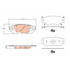 Satz Bremsbeläge Bremsklötze hinten für Toyota C-HR X1 | 24462500