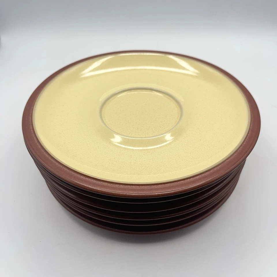 Denby Juice Yellow, Green And Blue Saucer Set for Breakfast Cup England Set Of 6 - Image 2 of 4