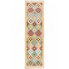 Kelim Afghan 285X82 Cm Handwoven Oriental Carpet Rug Runner
