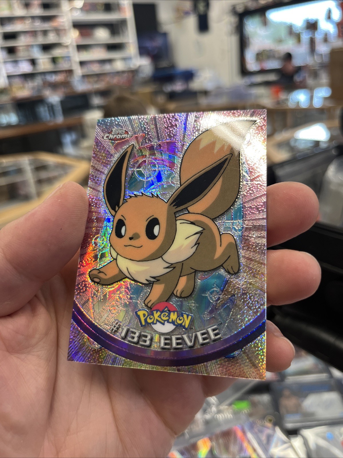2000 Chrome Pokemon TV Eevee #133 Spectra NM RARE