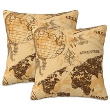 Throw Pillow Covers Pillow Covers 18x18 Inch Set of 2 Throw Abstract World Map