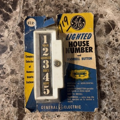 Vintage GE lighted house number doorbell button Sealed