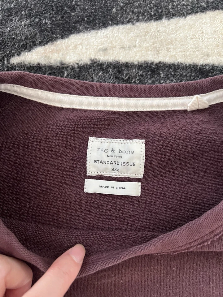 Top tejido de manga larga Rag & Bone borgoña para hombre talla mediana Foto 3 de 4