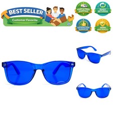 Blue Color Therapy Glasses Chromotherapy Mood Boosting Glasses