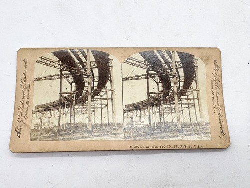 ERHÖHTE EISENBAHN 110TH STREET NEW YORK USA ANTIKE STEREOVIEW UNDERWOOD
