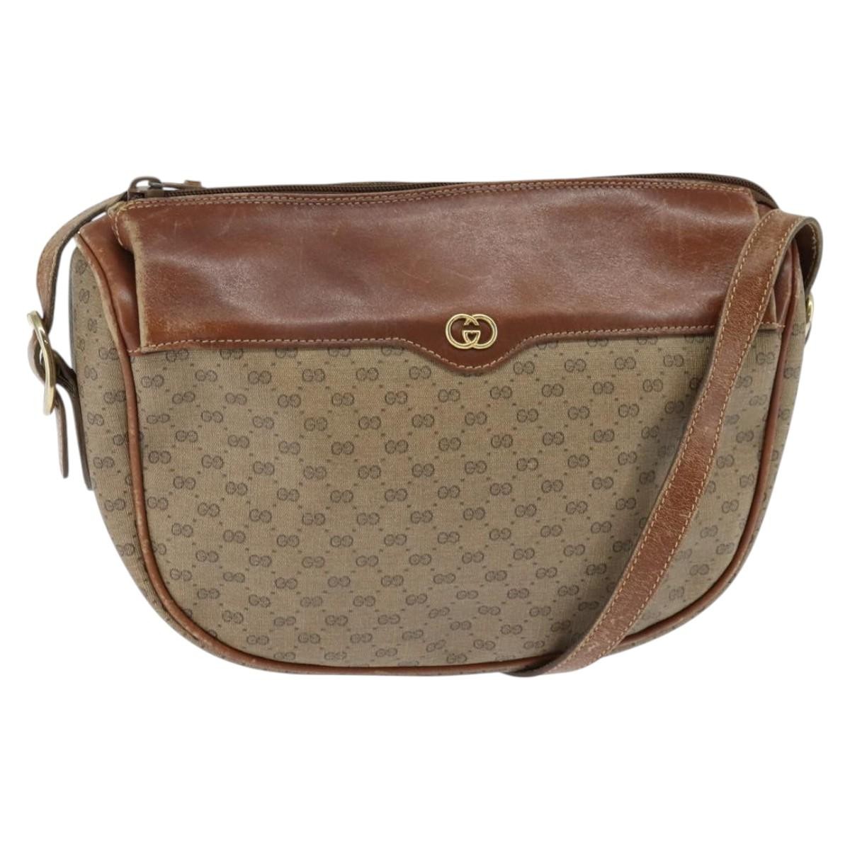 GUCCI Micro GG Supreme Shoulder Bag PVC Beige Gold 001 984 4001