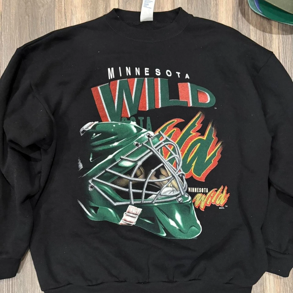 GILDAN Minnesota Wild vintage 90s crewneck sweatshirt hockey VK03302