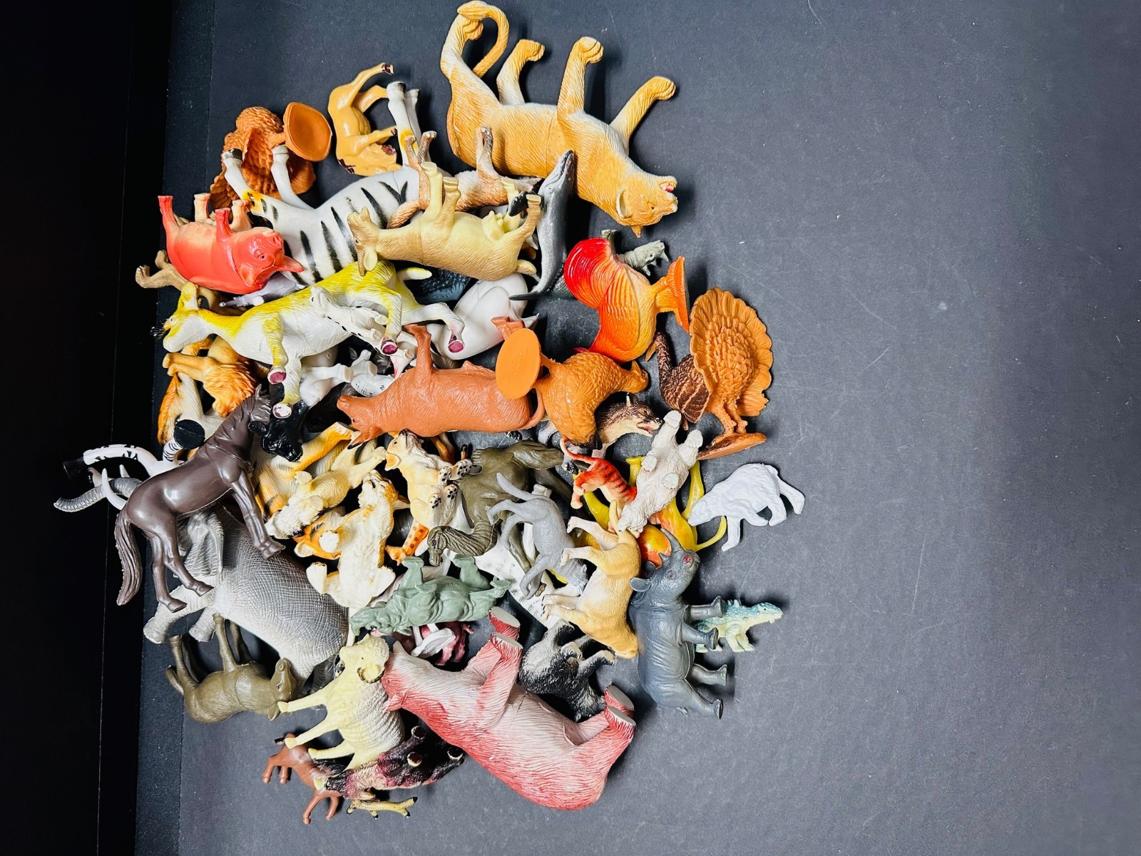 Lot 53+ Toy Animals Figure Zoo Wildlife Ocean Sea Farm Safari Hard Plastic 2.5Lb