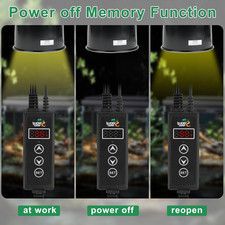 Reptile Dimming Thermostat PID Heat Lamp Temperature Controller with LED Digital