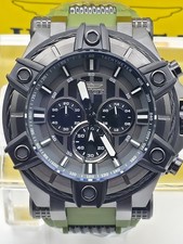 Invicta Bolt Surge Quartz Chronogrpah 52MM Gunmetal Army Green Strap Watch 49807