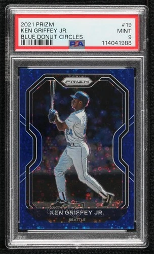 2021 Panini Prizm Blue Donut Circle /199 Ken Griffey Jr #19 PSA 9 MINT HOF 8uc