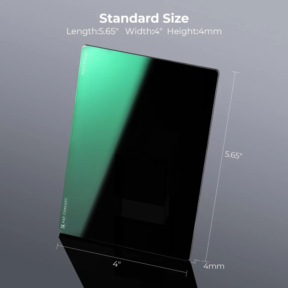 4'' x 5.65'' Square ND0.9 (3 Stops) ND1.8 (6 Stops) Filters Kit ND8 ND64 Cine... - Image 4 of 4