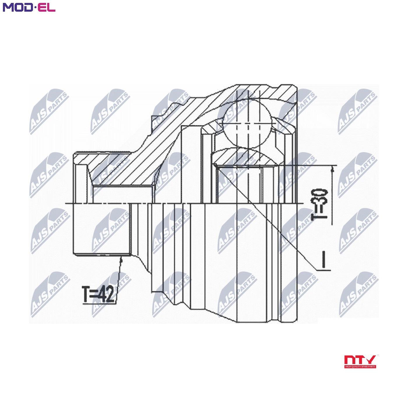 Driveshaft CV joint Front Axle NPZ-AU-057 NTY for AUDI Q5 - Image 7