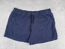 Nautica Shorts Womens 40 Blue Linen Cotton Blend Stretch Pockets Zip Beach 40x5