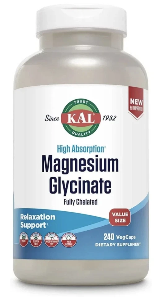 Glicinato de Magnesio 350mg 240ct - Alta Absorción, Estrés, Sueño, Soporte Muscular Foto 2 de 4