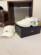Nike x Supreme Air Max Plus TN White UK 9.5 with Matching TN Hat BRAND NEW