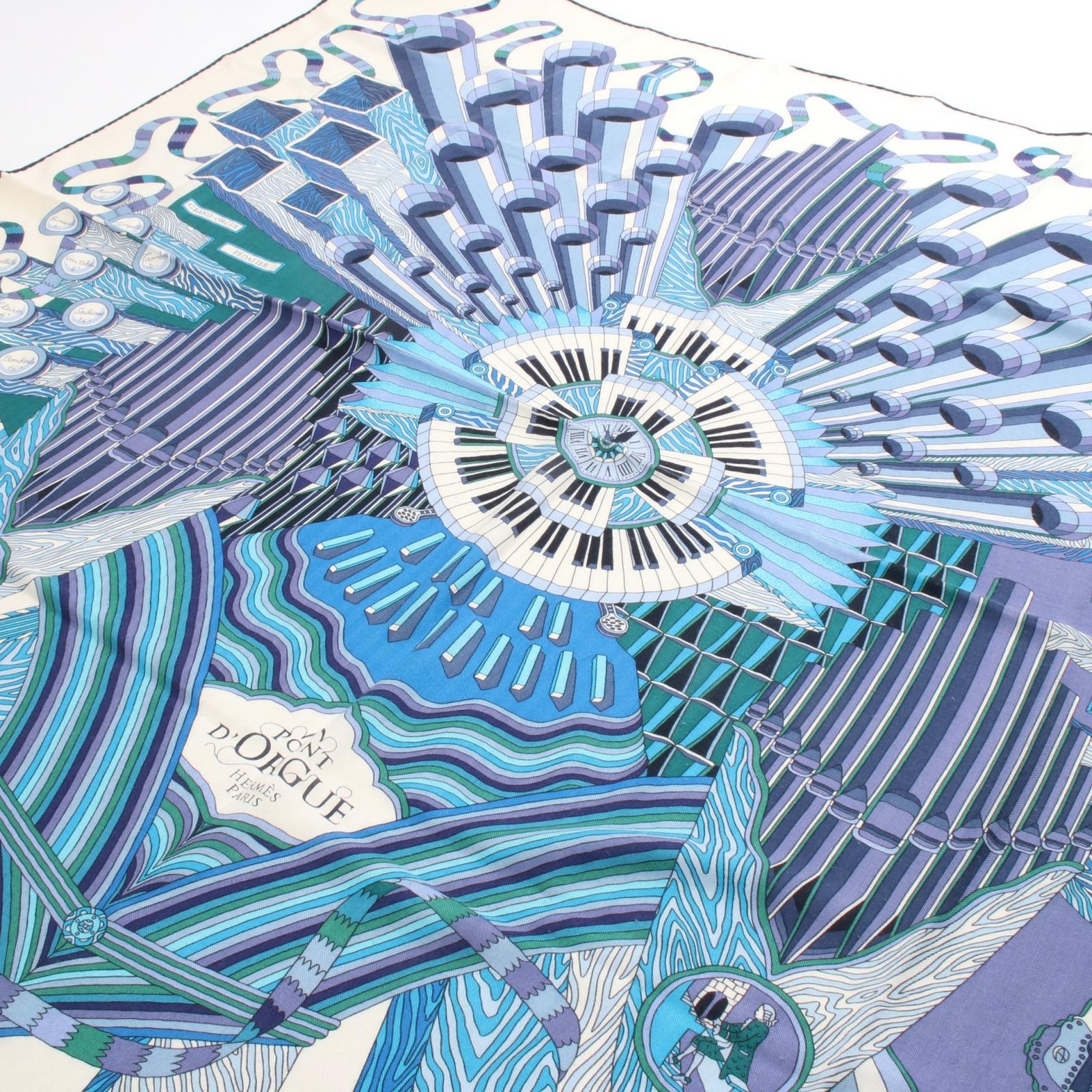 Hermes Carre 140 POINT D’ORGUE Fermata Scarf Silk Kaya Series r0_0209 thumbnail 2