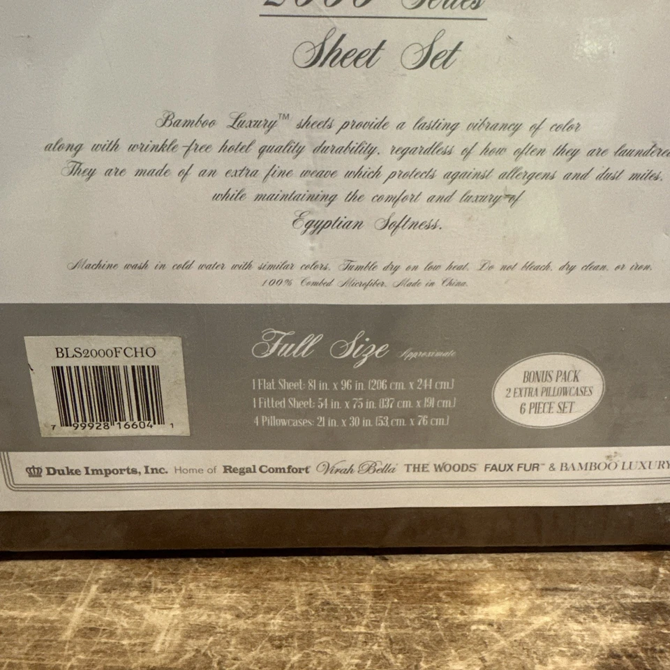 Juego de sábanas de lujo de bambú Duke Imports 6 piezas bolsillos profundos calidad hotelera Foto 4 de 4