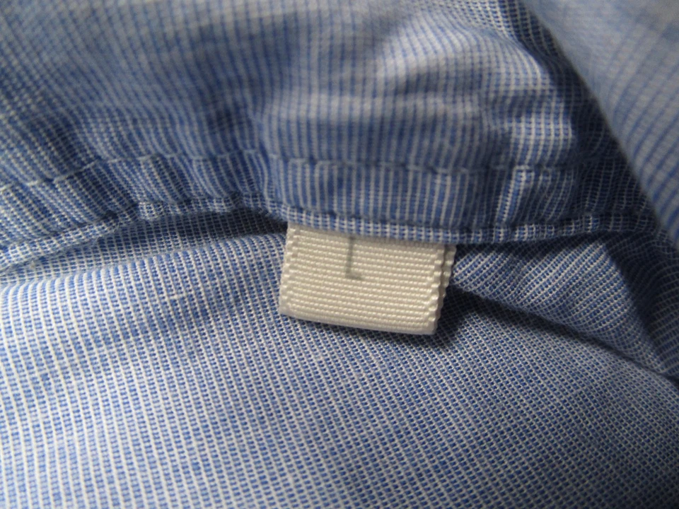 Band of Outsiders Shirt Mens Large Blue Chambray Button Down Made in USA - Image 4 of 4