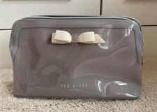 Ted Baker Wash Bag, Women’s, Taupe Coloured with a Cream Bow