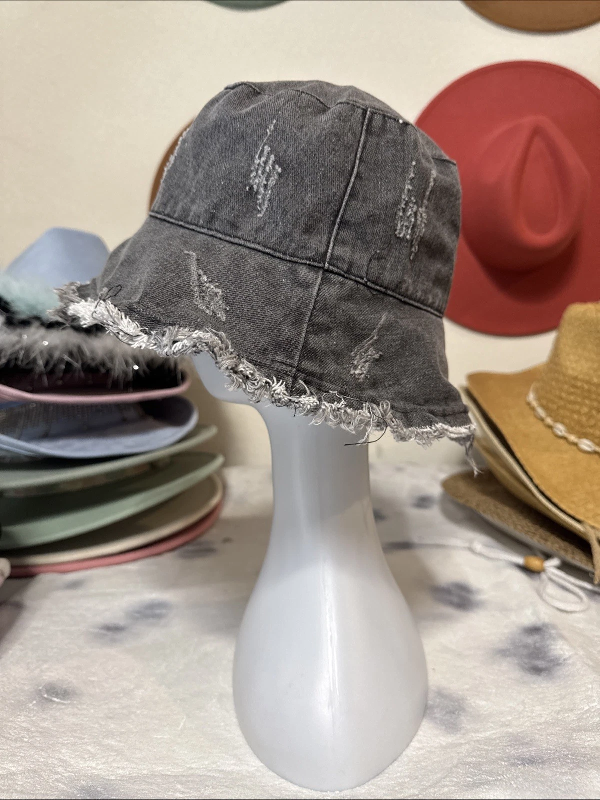 Black Jean Bucket Hat