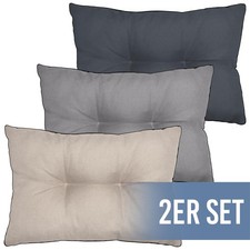 2x Premium Kissen Rückenkissen 58x40 cm mit dicker Polsterung Deko-Kissen