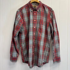 The Foundry Supply Co Mens Western Plaid Easy Care Shirt Size XLT Hipster Long