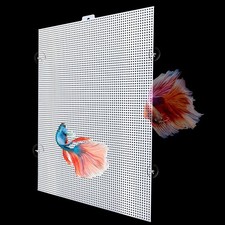 2 Sets Fish Tank Divider with Self-Adhesive Hook and Ties, Plastic Cuttable A...