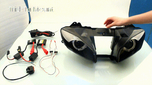 Customized Fully Headlight Assembly w/Red Angel Eyes For Yamaha YZF R6 2008-2015 - Picture 2 of 24