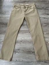 Wrangler Slim Straight Fit Jeans Tan Stretch Mens 34x32
