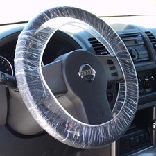 Steering Wheel Protector Clear Plastic Cover Disposable Pack of 100 Universal...