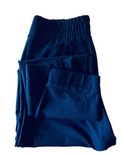 Belle by Kim Gravel Pant Ponte Knit Elastic Cuffs Blue Elastic Waist Pull On 12