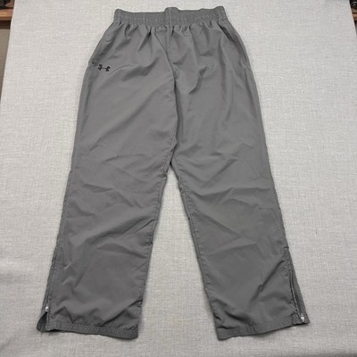 Under Armour Track Pants Mens XL Gray Lined Heat Gear Baggy Loose