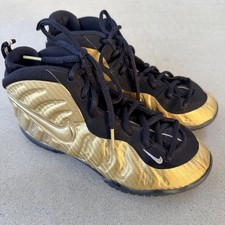 Nike Little Posite One Sneakers Metallic Gold Black Sz 1.5 Youth Kids 843755-701