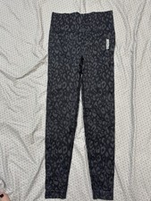 Gymshark Women’s Adapt Pattern Seamless Legging Black Grey Small Leopard Safari