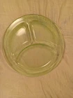 Vintage Green Depression Uranium Vaseline Glass Divided Plate 9"