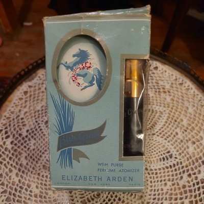 Vintage Blue Grass Purse Perfume Atomizer Full bottle Elizabeth Arden RARE 40s