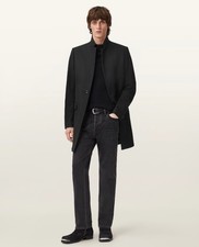 Image of All Saints Black Haydon coat size M (38) new with tags