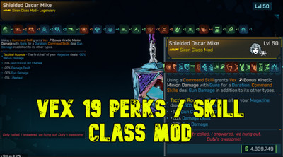 Borderlands 4 Vex Insane Class Mod 19 SKILLS OVP (MODDED WAFFE)