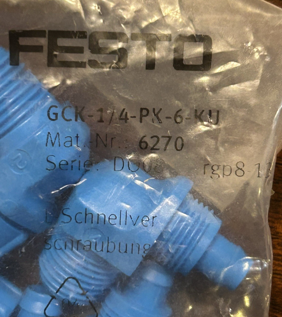 Festo 6270 GCK-1/4-PK-6-KU Elbow Quick Connector  (10-Pk) new