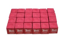 Master 24 Pieces Red Billiard Pool Cue Stick Chalk