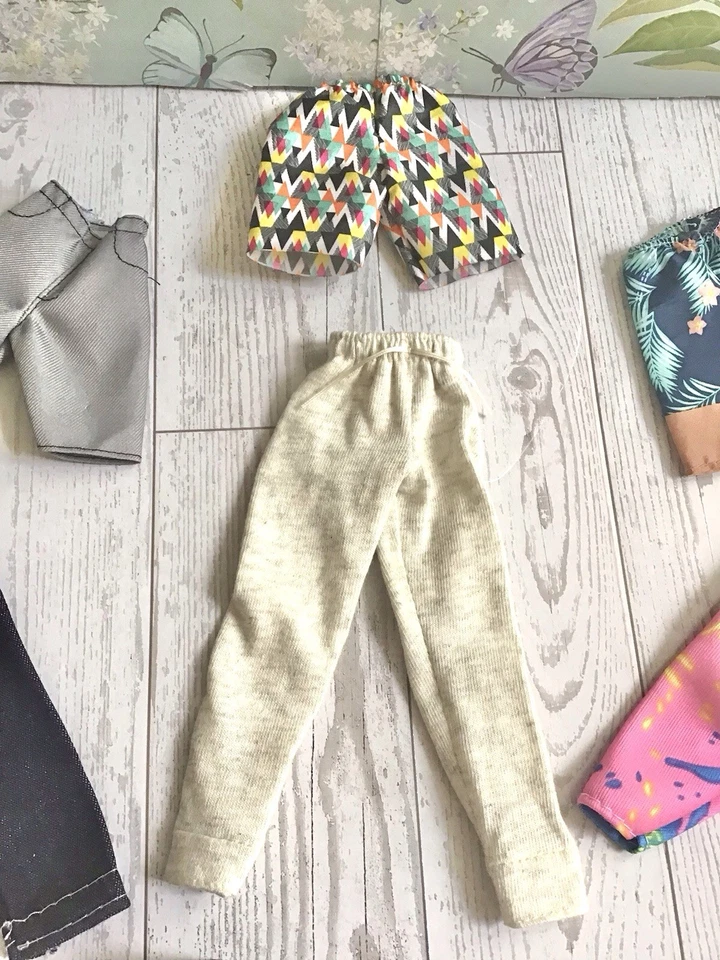 Barbie Ken Boy Doll Clothes Lot Of 6 Pants Shorts & Shoes Assorted Modern - Image 3 of 4