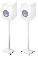 Pair 37” Steel White Stands For KEF LS50 Bookshelf Speakers Robust Metal Poles