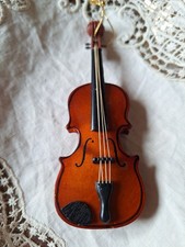 Wooden Violin Christmas Ornament Vintage Made in Taiwan