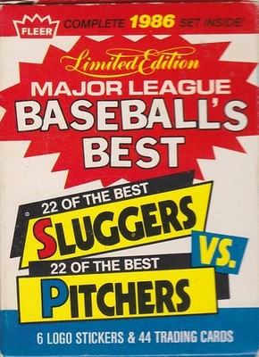 1986 Fleer MAJOR LEAGUE BASEBALL'S BEST Sluggers Vs. Pitchers CHOOSE YOUR CARD