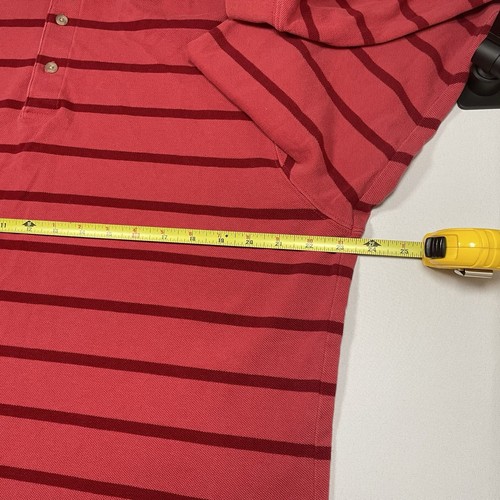 Polo LL Bean manica lunga uomo grande alta LT pullover bottoni rosso righe - Foto 6 di 7